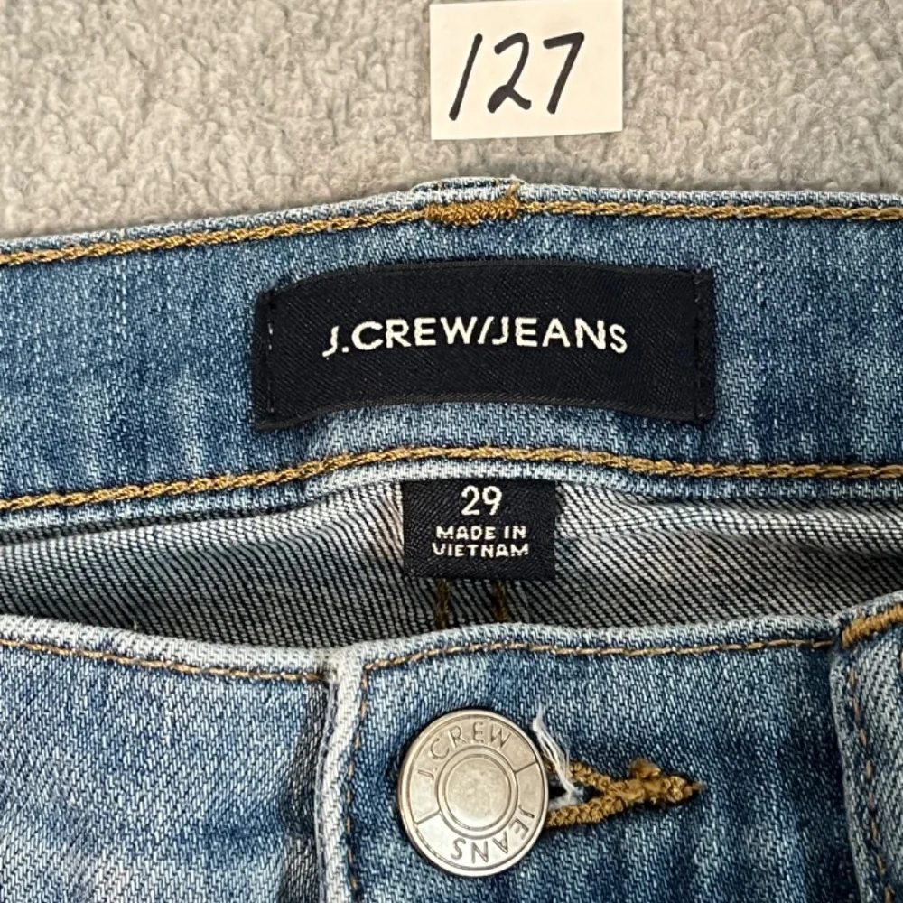 Womens J. Crew Vintage Straight Jeans Size 29 Boho Distressed High Rise Festival